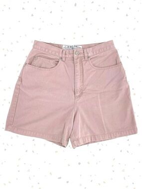 Vintage 90s Powder Pink Pastel High Rise Denim Shorts Retro Mom Jeans Size 12